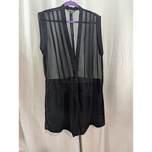 Forever 21+ Plus Sheer Romper Black Women's Shorts 1x Jumpsuit (E03)